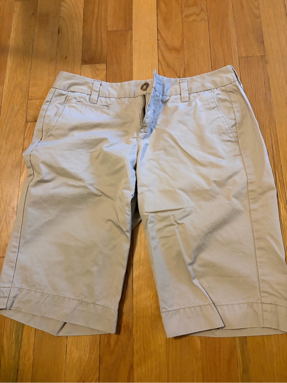 Tommy Hilfiger Beige Flat-Front Cotton Shorts